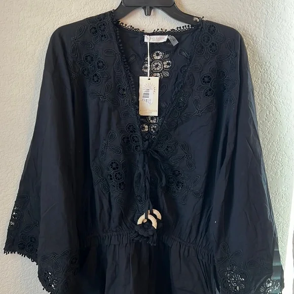 RAMY BROOK DIA 100%COTTON LONG SLEEVE ROMPER black - Picture 4 of 13